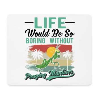 Gottesanbeterin Geschenk Mantis Fangschrecke - Mousepad (Querformat) - Weiß - Vorne