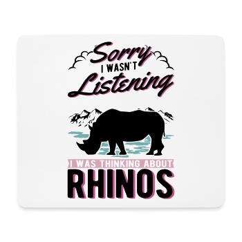 Nashorn Geschenk Rhino Rhinozeros - Mousepad (Querformat) - Weiß - Vorne