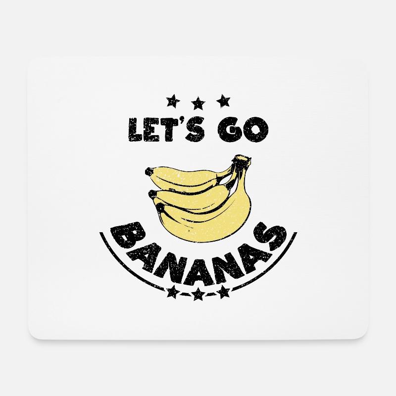 Vintage Lustige Banane Lass uns Banane gehen - Mousepad (Querformat) - Weiß
