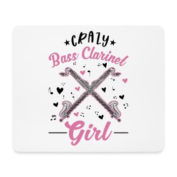 Clarinette basse folle - Tapis de souris (format paysage) - blanc - Devant