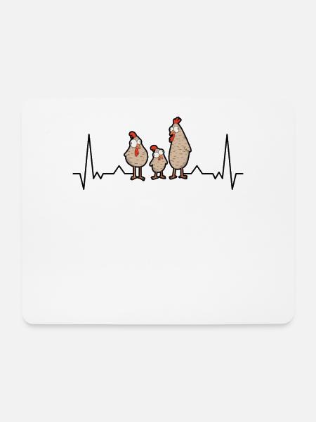 Hühner Herzschlag Huhn Landwirt - Mousepad (Querformat) - Weiß
