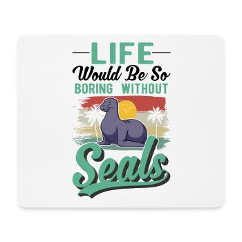 Cadeau de phoque Phoque Lion de mer - Tapis de souris (format paysage) - blanc - Devant