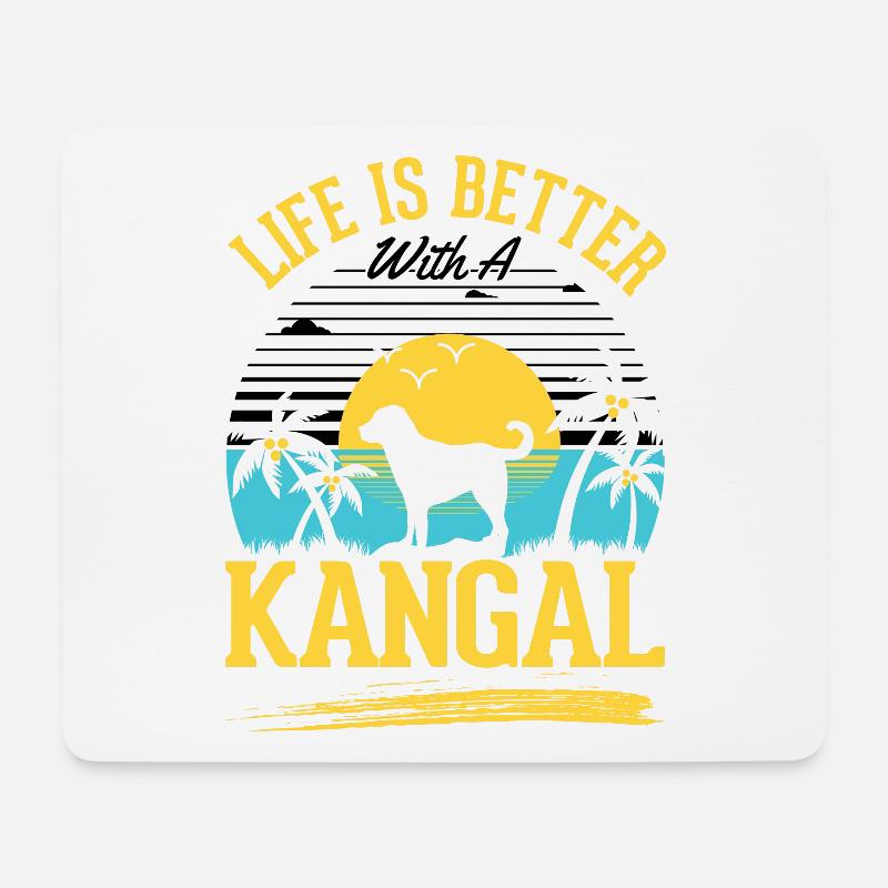 Das Leben ist beser mit einem Kangal - Mousepad (Querformat) - Weiß