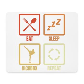 Essen Schlafen Kickboxen Wiederholen - Mousepad (Querformat) - Weiß - Vorne
