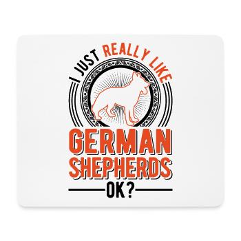 J’aime juste les bergers allemands - Tapis de souris (format paysage) - blanc - Devant