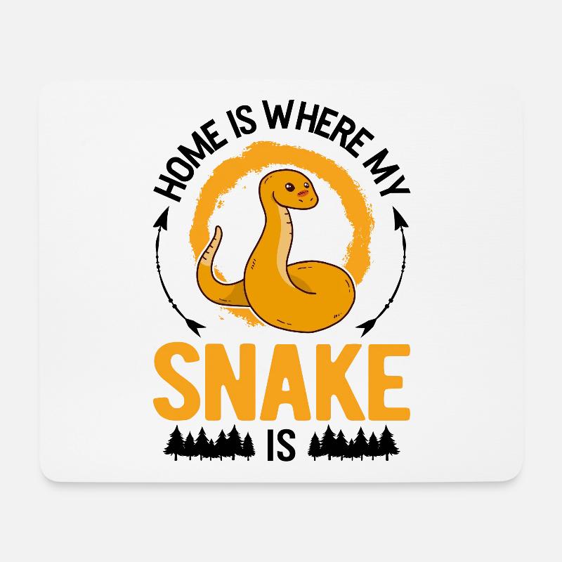 La maison, c’est là où est mon serpent - Tapis de souris (format paysage) - blanc