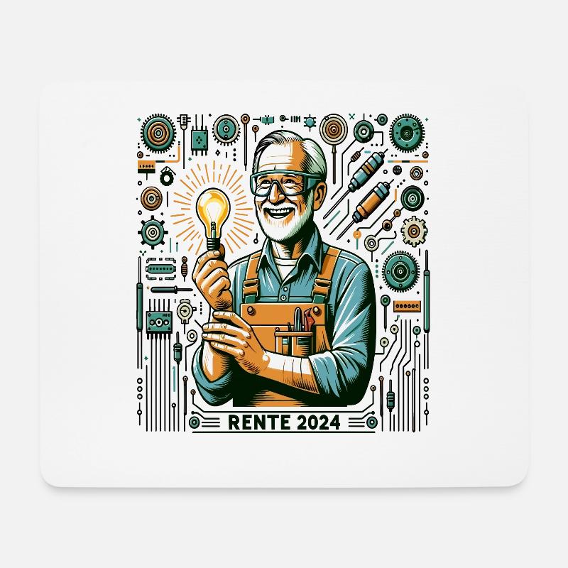 Rente Pensionist Pensionierung 2024 Mann & Frau - Mousepad (Querformat) - Weiß