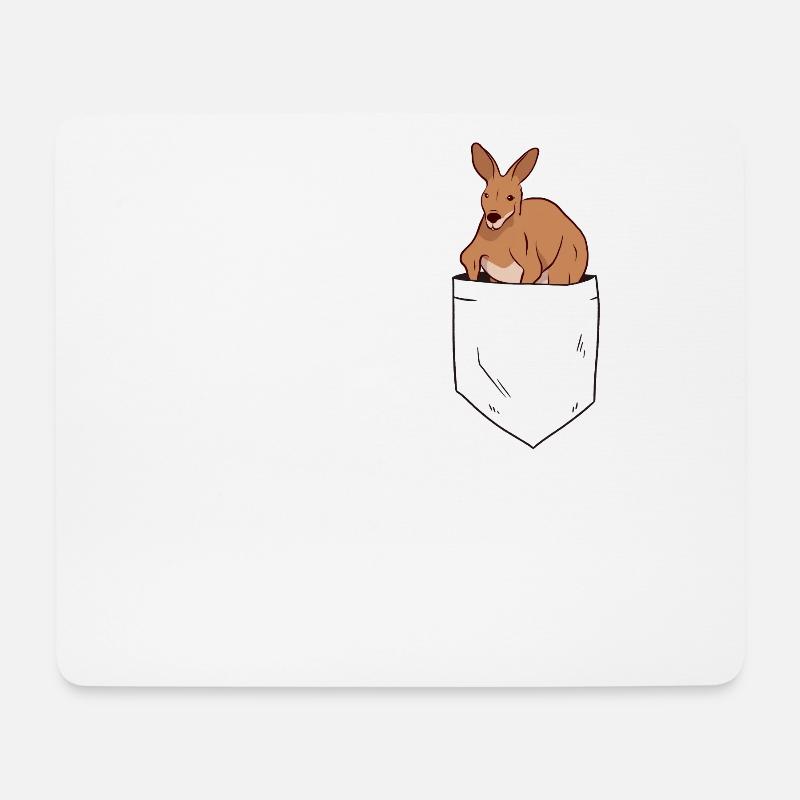 Känguru in Brusttasche Australien - Mousepad (Querformat) - Weiß