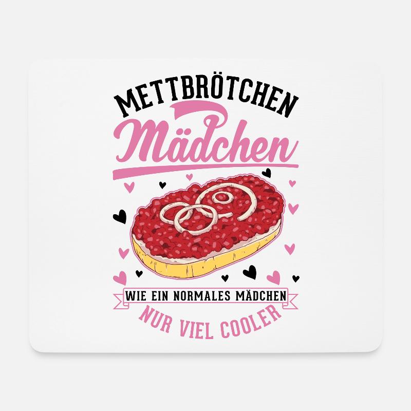 Mettbrötchen Mädchen Mett Hackepeter - Mousepad (Querformat) - Weiß