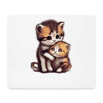 Süßes ausgefallenes Kätzchen | Liebe Katzenfreunde - Mousepad (Querformat) - Weiß - Vorne