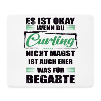 Curling Lustiger Spruch für Mann & Frau - Mousepad (Querformat) - Weiß - Vorne