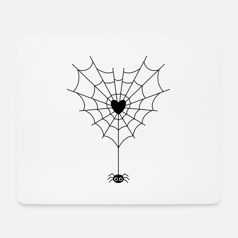 Spinne im Spinnennetz - Mousepad (Querformat) - Weiß