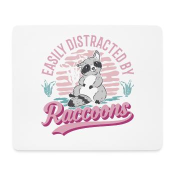 Facilement distrait par les ratons laveurs Waschbär - Tapis de souris (format paysage) - blanc - Devant