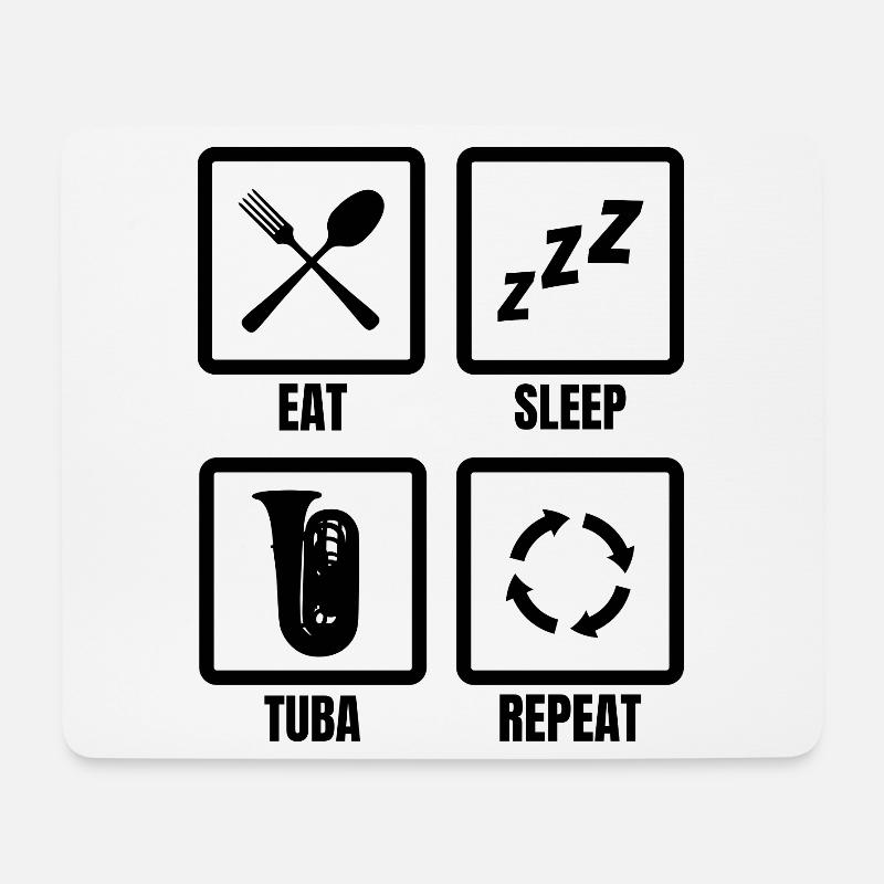 Horaire du tuba - Tapis de souris (format paysage) - blanc