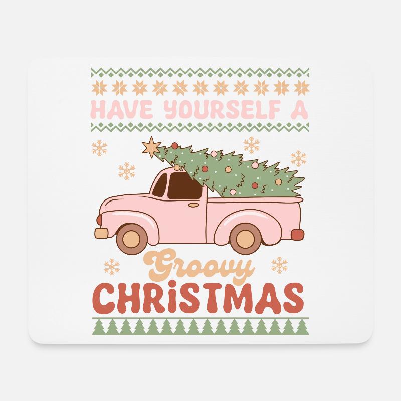 Hässlicher Weihnachtspullover - Mousepad (Querformat) - Weiß