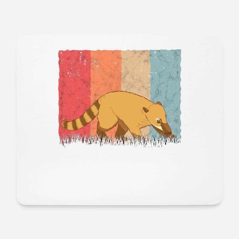 Nasenbär Retro Coati Vintage - Mousepad (Querformat) - Weiß