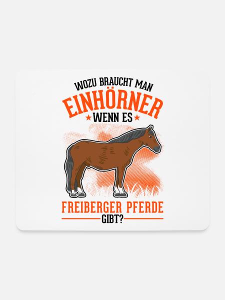 Freiberger Pferd Einhorn - Mousepad (Querformat) - Weiß