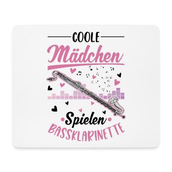 Coole Mädchen spielen Bassklarinette - Mousepad (Querformat) - Weiß - Vorne