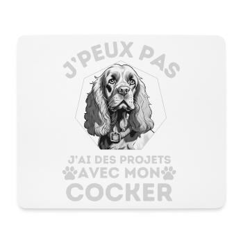 j ai des projets avec mon cocker chien mignon 1 - Tapis de souris (format paysage) - blanc - Devant