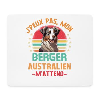 Humour chien de race berger australien - Tapis de souris (format paysage) - blanc - Devant