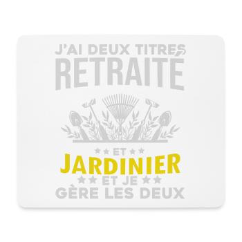 Retraité et Jardinier: deux titres - Tapis de souris (format paysage) - blanc - Devant