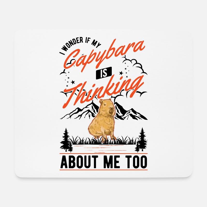 Capybara Wasserschwein Capibara - Mousepad (Querformat) - Weiß