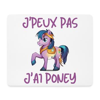 j'peux pas j'ai poney, poney, équitation - Tapis de souris (format paysage) - blanc - Devant