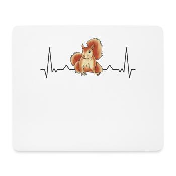 Squirrel Heartbeat - Mouse Pad (horizontal) - white - Front
