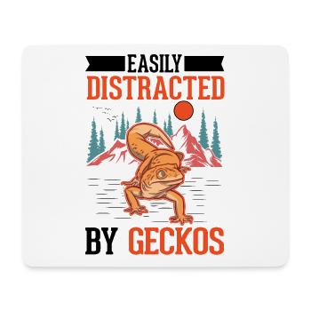 Easily distracted by Geckos Leopardgecko - Mousepad (Querformat) - Weiß - Vorne