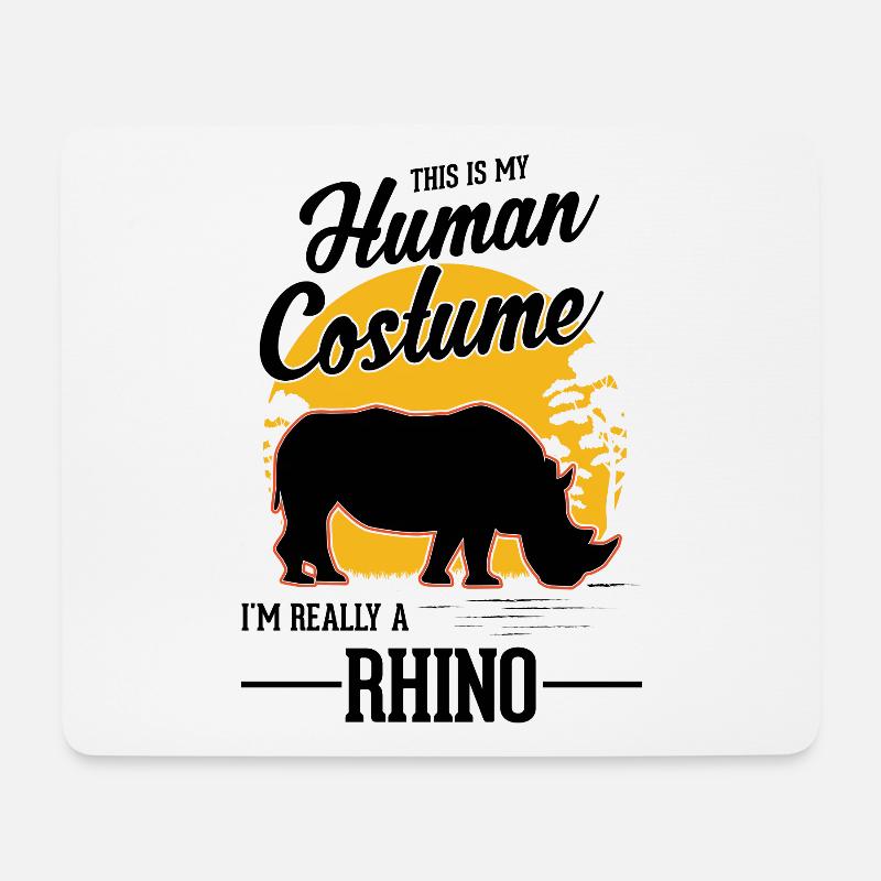 Nashorn Kostüm Halloween - Mousepad (Querformat) - Weiß