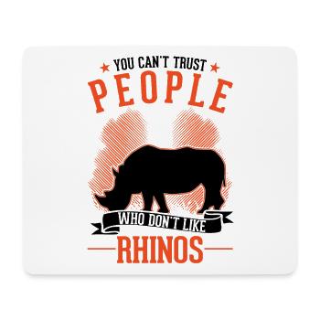 Nashorn Geschenk Rhino Rhinozeros - Mousepad (Querformat) - Weiß - Vorne