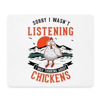 Chickens, Farmer, Chicken, Farmer, Chicken - Mouse Pad (horizontal) - white - Front