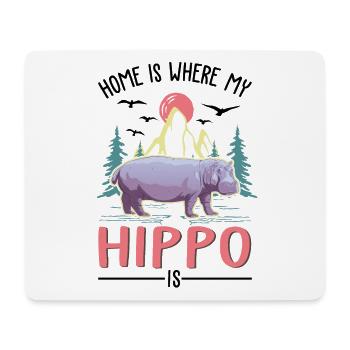 Zuhause ist wo mein Nilpferd ist Flusspferd - Mousepad (Querformat) - Weiß - Vorne