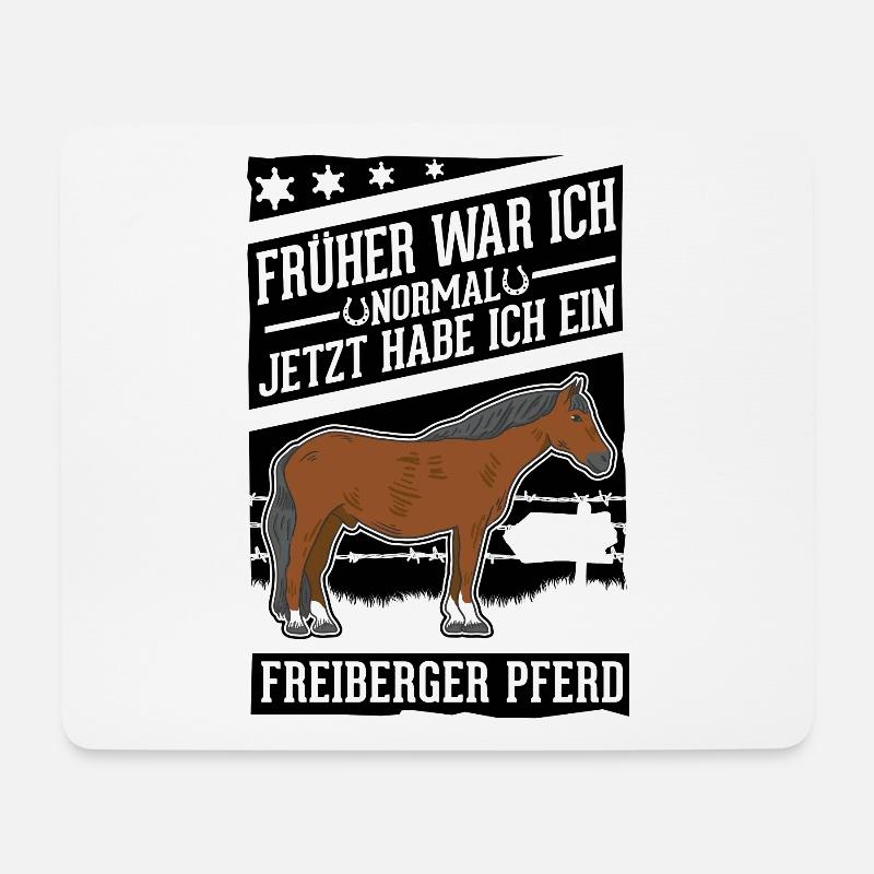 Freiberger Pferd Reiterin - Mousepad (Querformat) - Weiß