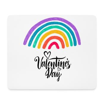 Liebesgrafik Valentinstag Regenbogen - Mousepad (Querformat) - Weiß - Vorne