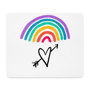 Liebesgrafik Herz mit pfeil Regenbogen - Mousepad (Querformat) - Weiß - Vorne