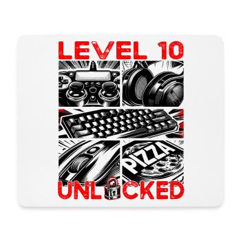 Geburtstag Level 10 freigeschaltet Gaming & Zocker - Mousepad (Querformat) - Weiß - Vorne