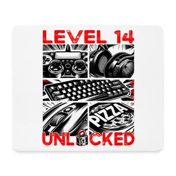 Geburtstag Level 14 freigeschaltet Gaming & Zocker - Mousepad (Querformat) - Weiß - Vorne