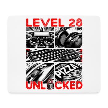 Geburtstag Level 28 freigeschaltet Gaming & Zocker - Mousepad (Querformat) - Weiß - Vorne