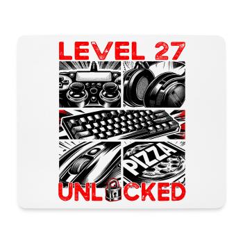 Birthday Level 27 Unlocked Gaming & Gamer - Mouse Pad (horizontal) - white - Front