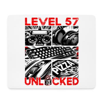 Birthday Level 57 Unlocked Gaming & Gamer - Mouse Pad (horizontal) - white - Front