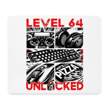 Geburtstag Level 64 freigeschaltet Gaming & Zocker - Mousepad (Querformat) - Weiß - Vorne