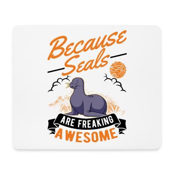 Sceau cadeau phoque lion de mer - Tapis de souris (format paysage) - blanc - Devant