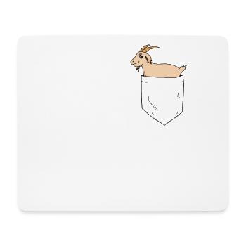 Chèvre dans la poche de poitrine - Tapis de souris (format paysage) - blanc - Devant