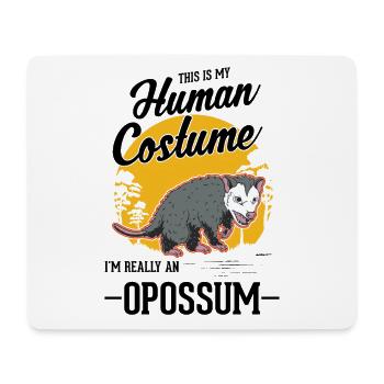 Opossum Costume Humain Possum Halloween Beutelratte - Tapis de souris (format paysage) - blanc - Devant