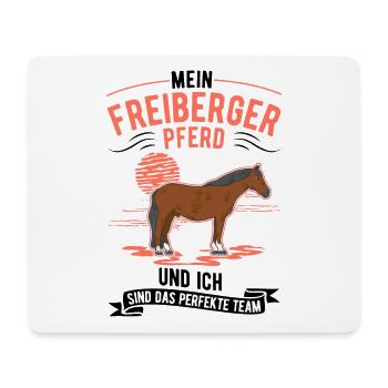 Freiberger Pferd und ich Perfektes Team - Mousepad (Querformat) - Weiß - Vorne