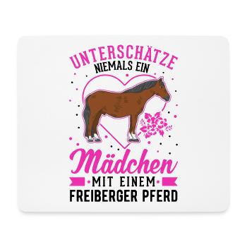 Freiberger Pferd Mädchen - Mousepad (Querformat) - Weiß - Vorne