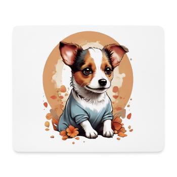 Niedlicher kleiner Jack Russell Welpe - Mousepad (Querformat) - Weiß - Vorne