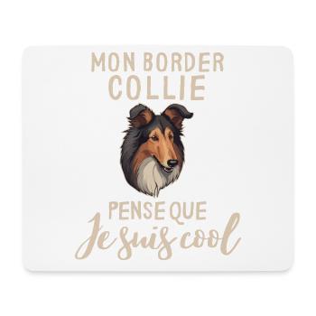 Chien de race border collie - Tapis de souris (format paysage) - blanc - Devant