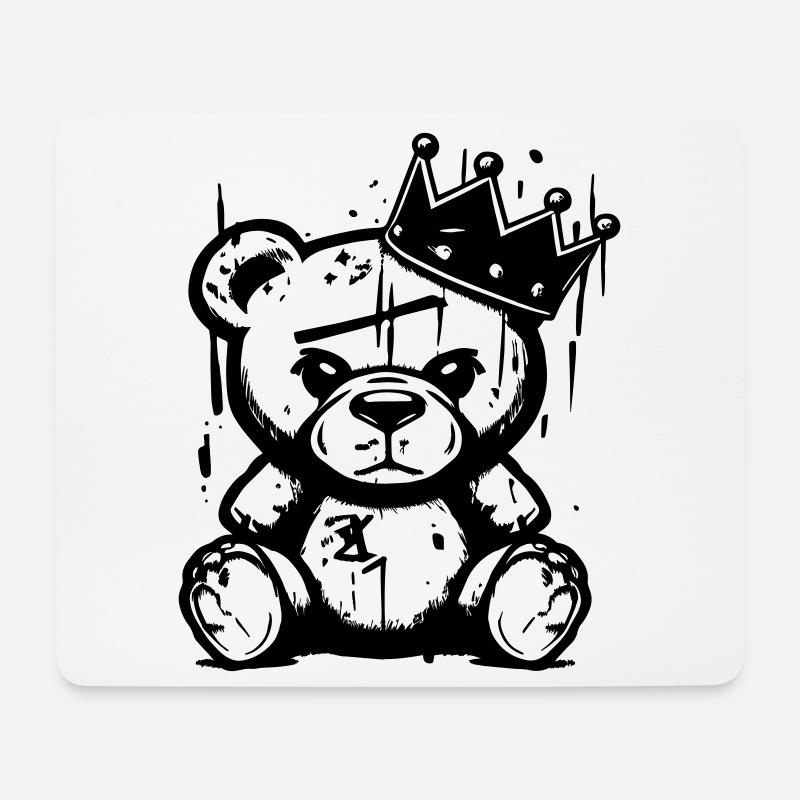 Bear King | Graffiti Street Art Handwritten Shirt - Mouse Pad (horizontal) - white